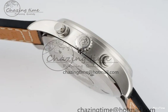 MIROTIME 0323 Pilot Chrono SS AZF 1:1 Best Edition Blue Dial on Brown Leather Strap A TimelessDesign 7060